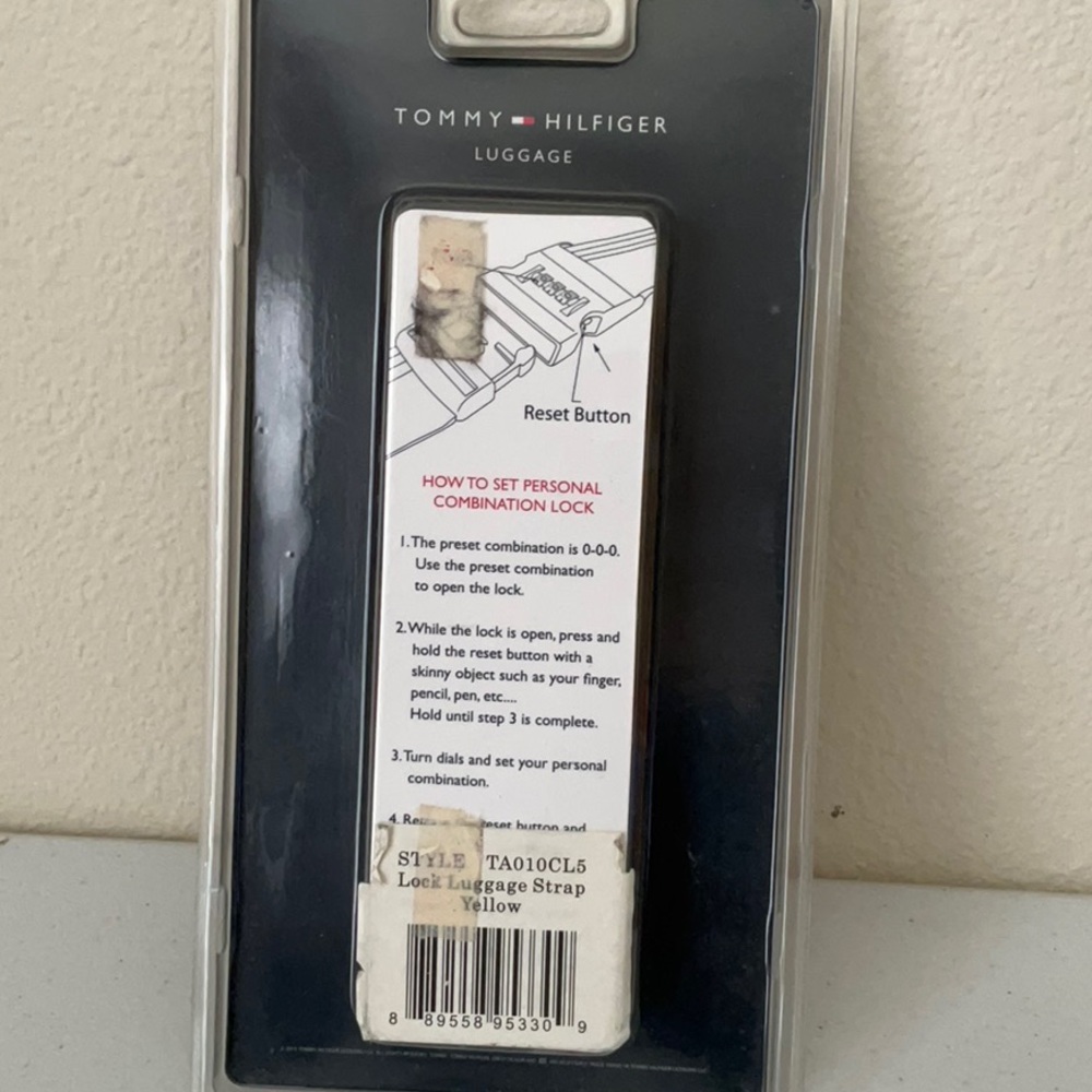 🔴Tommy Hilfiger Yellow and Navy Luggage Strap - Picture 2 of 2